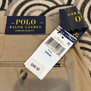 Slim fit dress khaki ralph lauren pants. Nwt. Mens 34x34